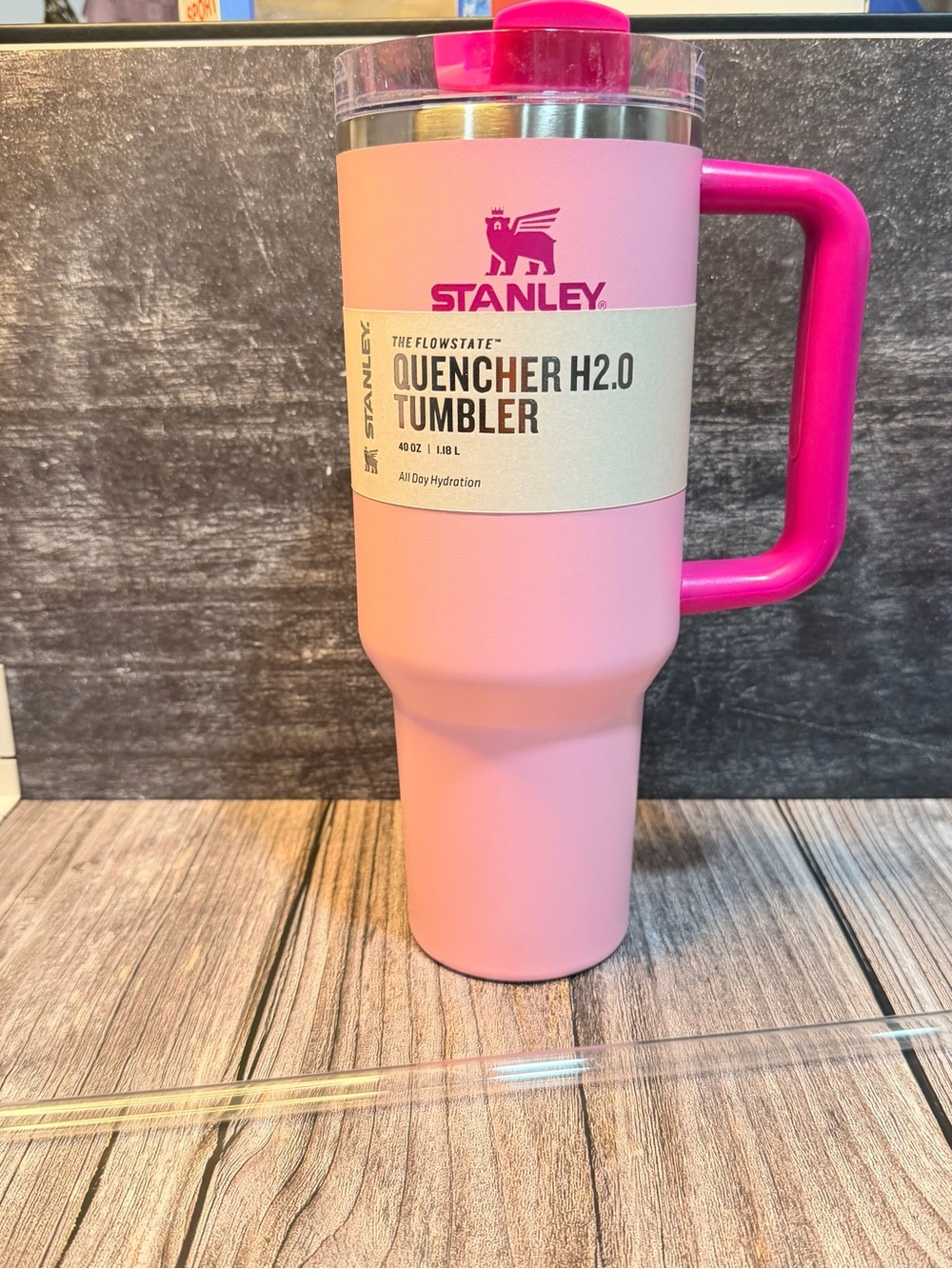 Stanley Pink Tumbler with Hot Pink Handle